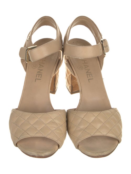 Chanel Interlocking CC Logo Leather Sandals