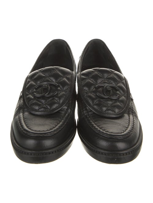 Chanel Interlocking CC Logo Leather Loafers