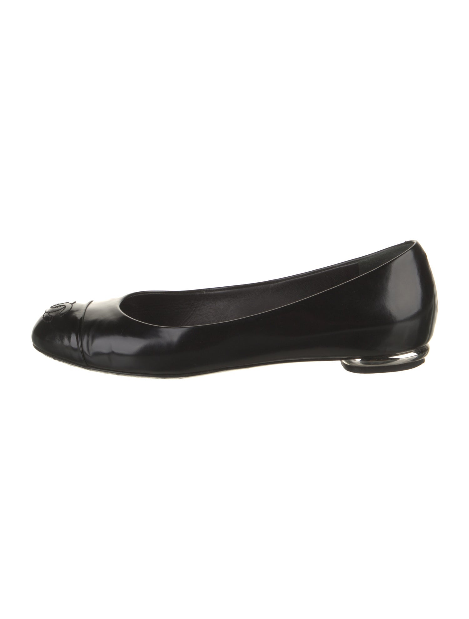 Chanel Interlocking CC Logo Leather Flats
