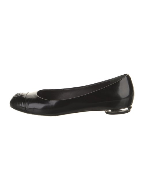 Chanel Interlocking CC Logo Leather Flats