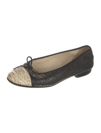 Chanel Interlocking CC Logo Python Ballet Flats