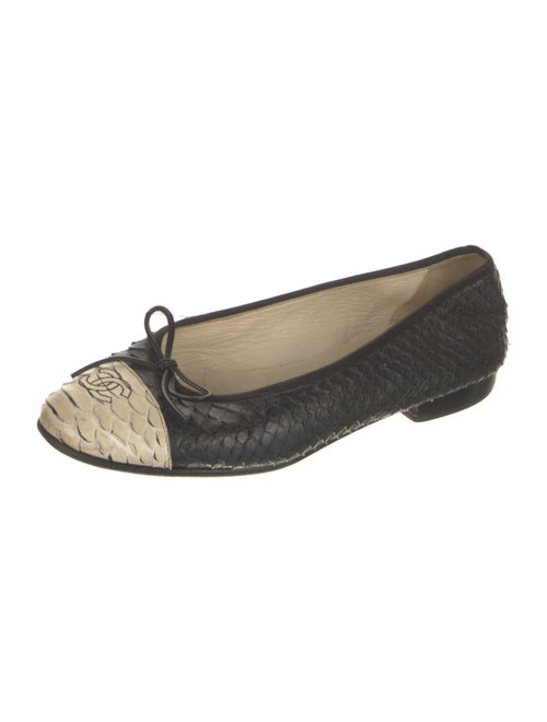 Chanel Interlocking CC Logo Python Ballet Flats