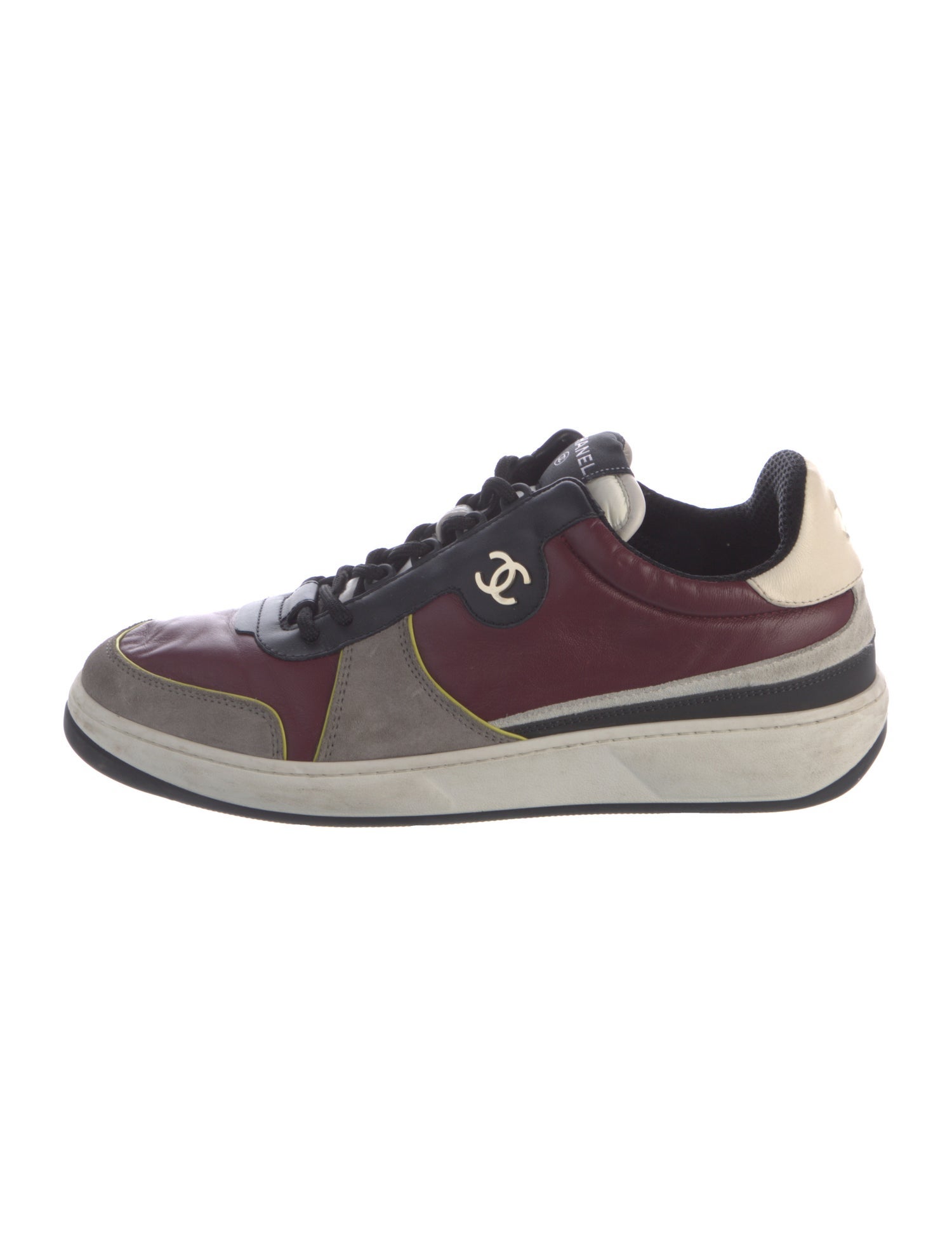 Chanel Interlocking CC Logo Leather Sneakers
