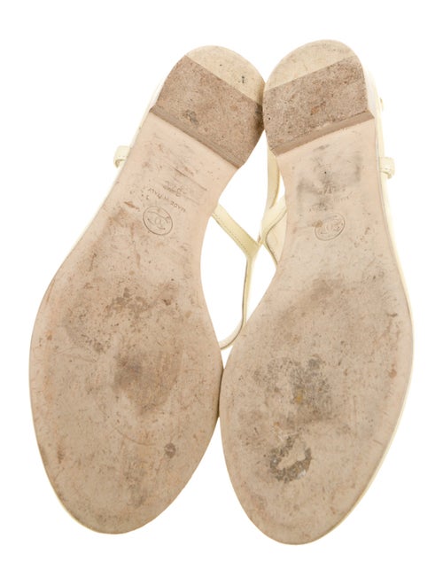 Chanel Interlocking CC Logo Patent Leather T-Strap Sandals