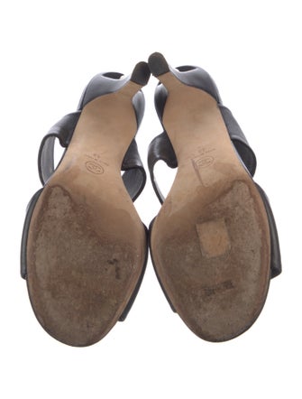 Chanel Interlocking CC Logo Leather Slides