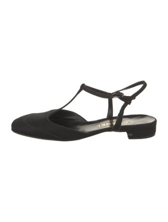 Chanel Interlocking CC Logo Bow Accents Slingback Flats