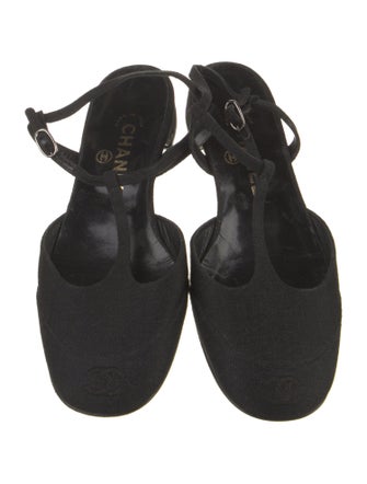 Chanel Interlocking CC Logo Bow Accents Slingback Flats