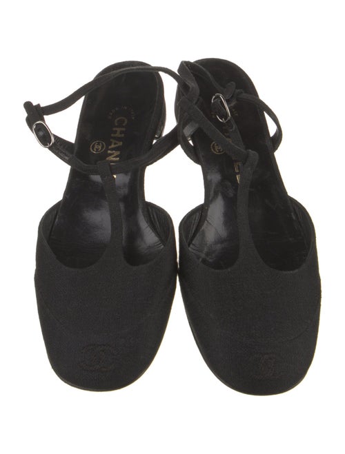 Chanel Interlocking CC Logo Bow Accents Slingback Flats