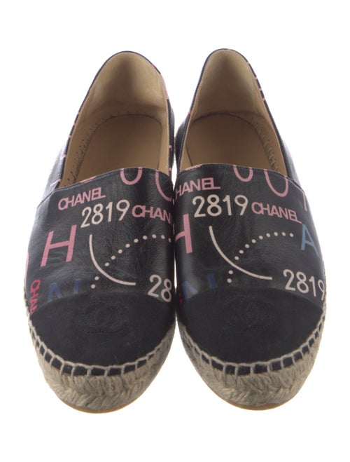 Chanel Interlocking CC Logo Leather Espadrilles