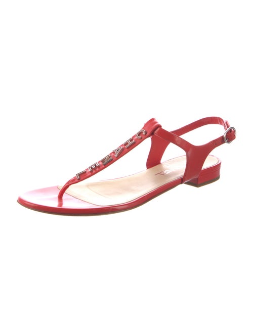 Chanel Interlocking CC Logo Leather T-Strap Sandals