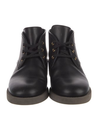 Chanel 2016 Interlocking CC Logo Lace-Up Boots