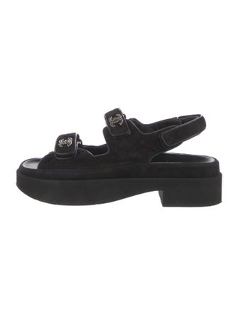 Chanel 2023 Interlocking CC Logo Slingback Sandals