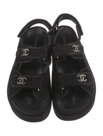 Chanel 2023 Interlocking CC Logo Slingback Sandals