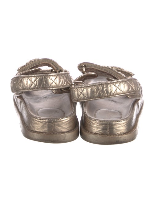 Chanel Interlocking CC Logo Leather Slingback Sandals