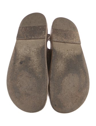 Chanel Interlocking CC Logo Leather Slingback Sandals