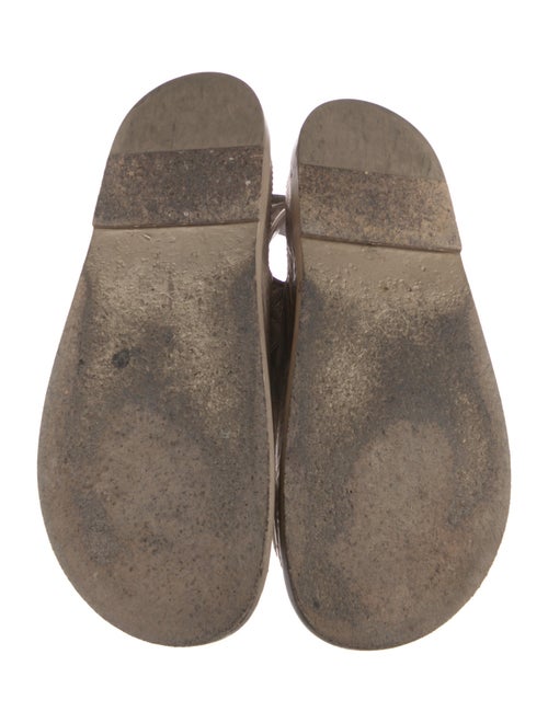 Chanel Interlocking CC Logo Leather Slingback Sandals