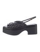 Chanel Interlocking CC Logo Leather Slingback Sandals