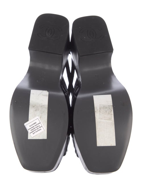 Chanel Interlocking CC Logo Leather Slingback Sandals
