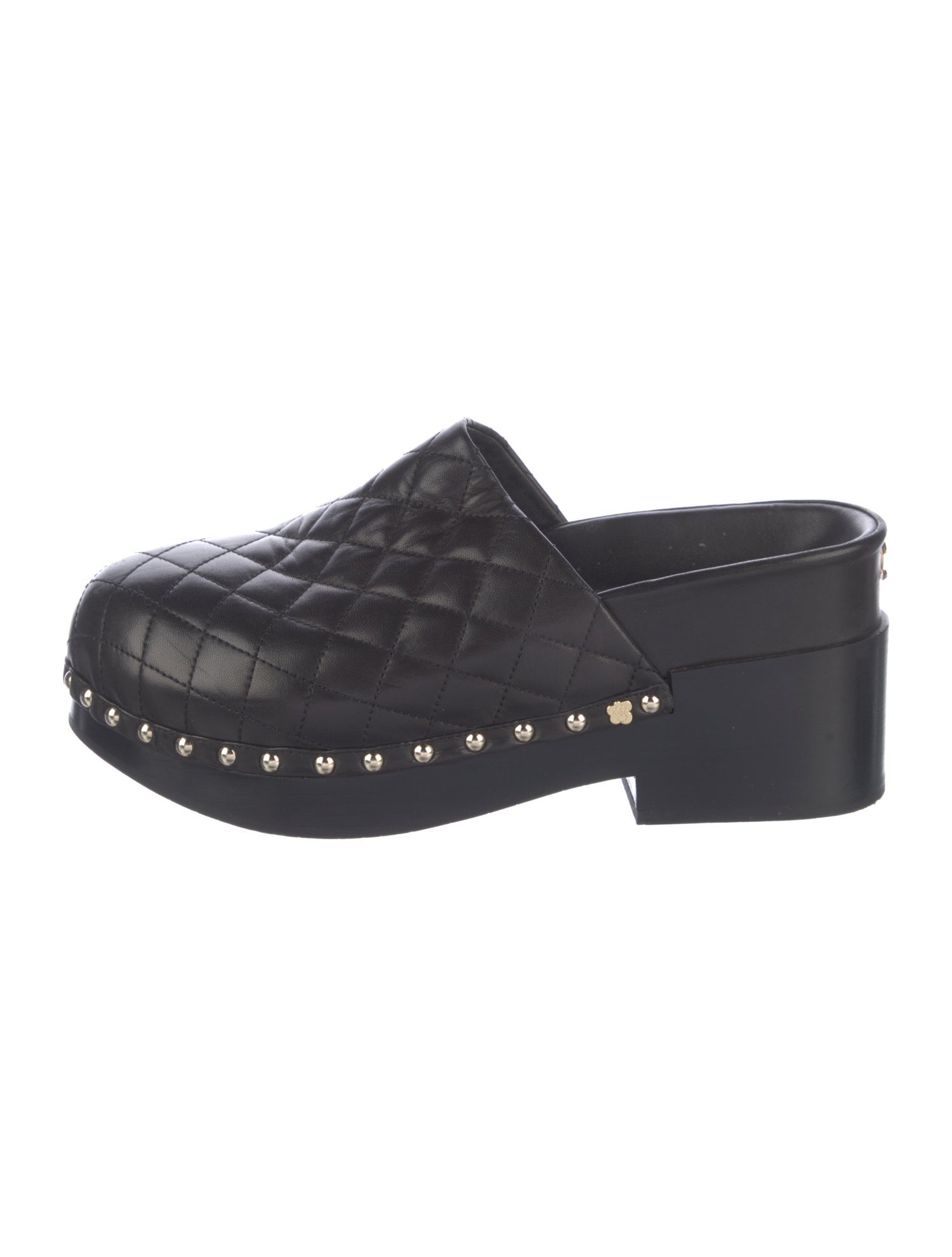 Chanel Interlocking CC Logo Leather Mules