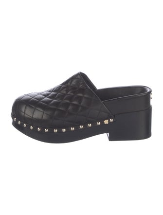 Chanel Interlocking CC Logo Leather Mules