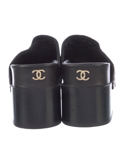 Chanel Interlocking CC Logo Leather Mules