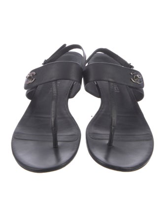 Chanel 2017 Interlocking CC Logo T-Strap Sandals