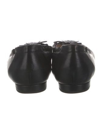 Chanel Interlocking CC Logo Leather Ballet Flats