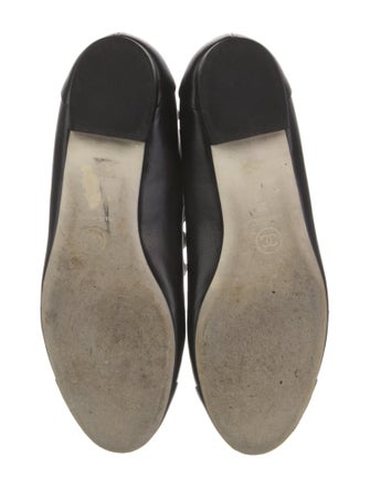 Chanel Interlocking CC Logo Leather Ballet Flats