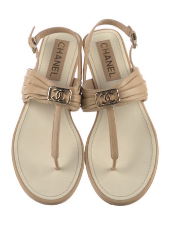 Chanel 2023 Interlocking CC Logo Slingback Sandals