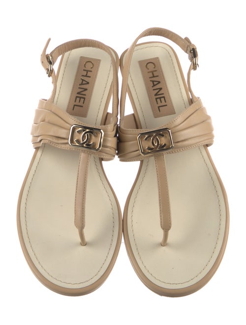 Chanel 2023 Interlocking CC Logo Slingback Sandals