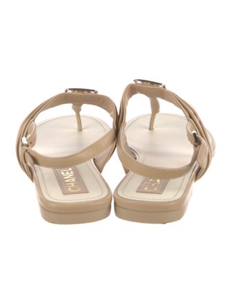 Chanel 2023 Interlocking CC Logo Slingback Sandals