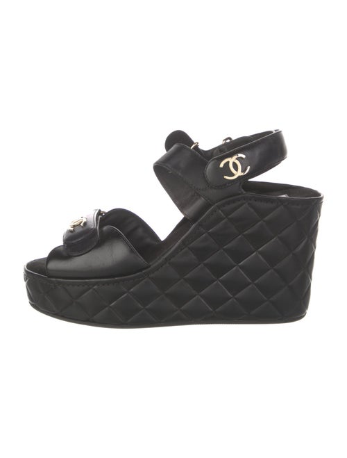 Chanel 2021 Interlocking CC Logo Slingback Sandals