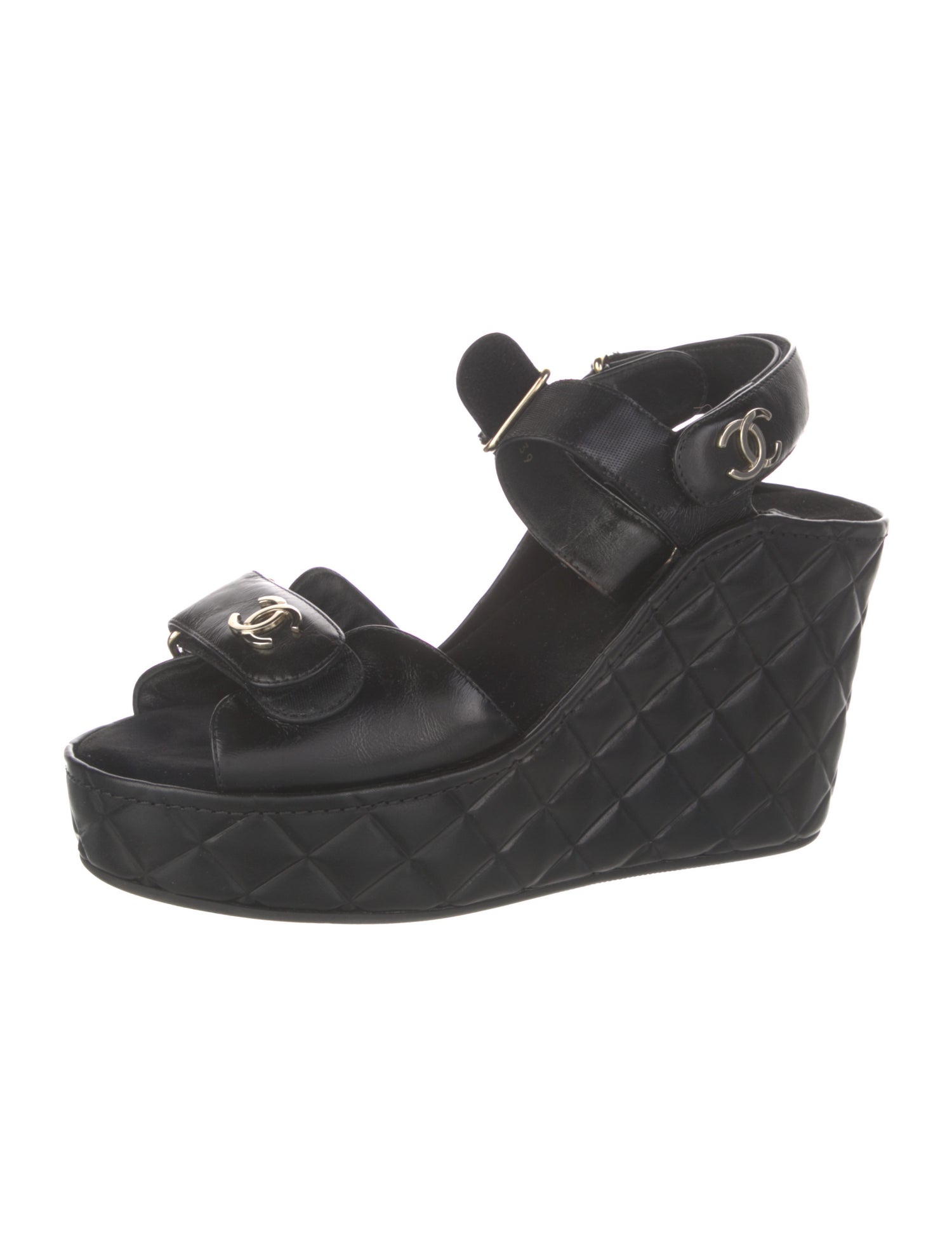 Chanel 2021 Interlocking CC Logo Slingback Sandals