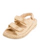 Chanel Interlocking CC Logo Raffia Espadrilles