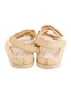Chanel Interlocking CC Logo Raffia Espadrilles