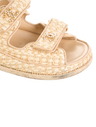Chanel Interlocking CC Logo Raffia Espadrilles