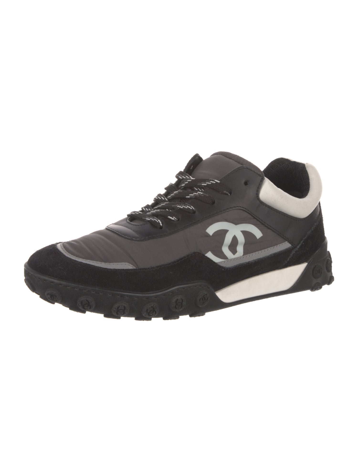 Chanel Interlocking CC Logo Nylon Sneakers