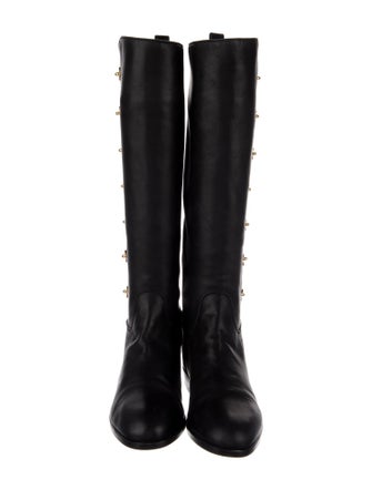 Chanel Interlocking CC Logo Leather Riding Boots