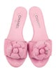 Chanel Interlocking CC Logo Suede Slides