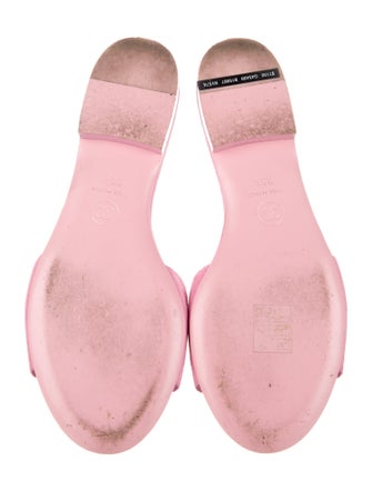 Chanel Interlocking CC Logo Suede Slides