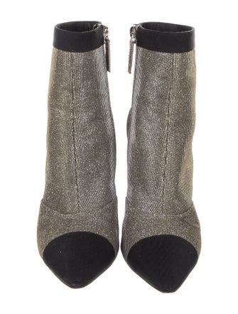 Chanel Interlocking CC Logo Grosgrain Trim Sock Boots