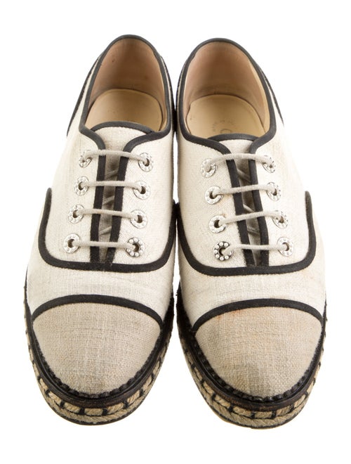 Chanel 2016 Faux Pearl Accents Espadrille Sneakers
