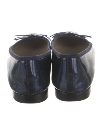 Chanel Interlocking CC Logo Patent Leather Ballet Flats