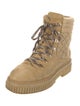 Chanel Interlocking CC Logo Suede Combat Boots