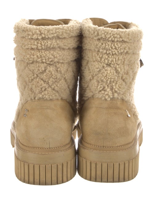 Chanel Interlocking CC Logo Suede Combat Boots