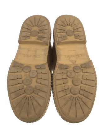 Chanel Interlocking CC Logo Suede Combat Boots