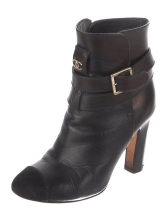 Chanel Interlocking CC Logo Leather Boots