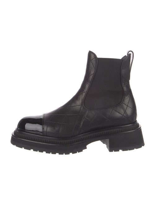 Chanel Interlocking CC Logo Leather Chelsea Boots