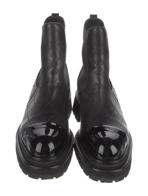 Chanel Interlocking CC Logo Leather Chelsea Boots