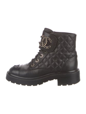 Chanel 2020 Interlocking CC Logo Combat Boots